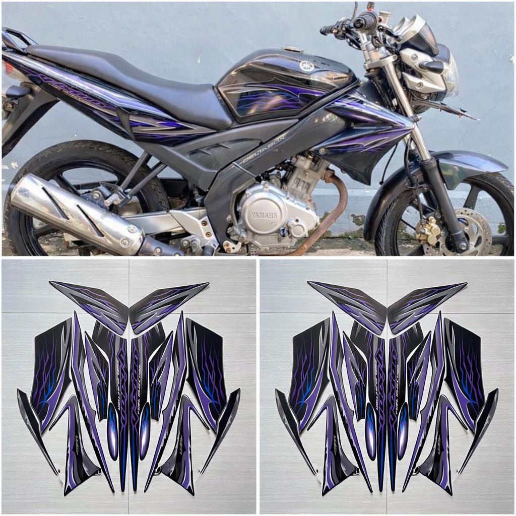 STRIPING VIXION TAHUN 2010 2011 HITAM-BIRU UNGU