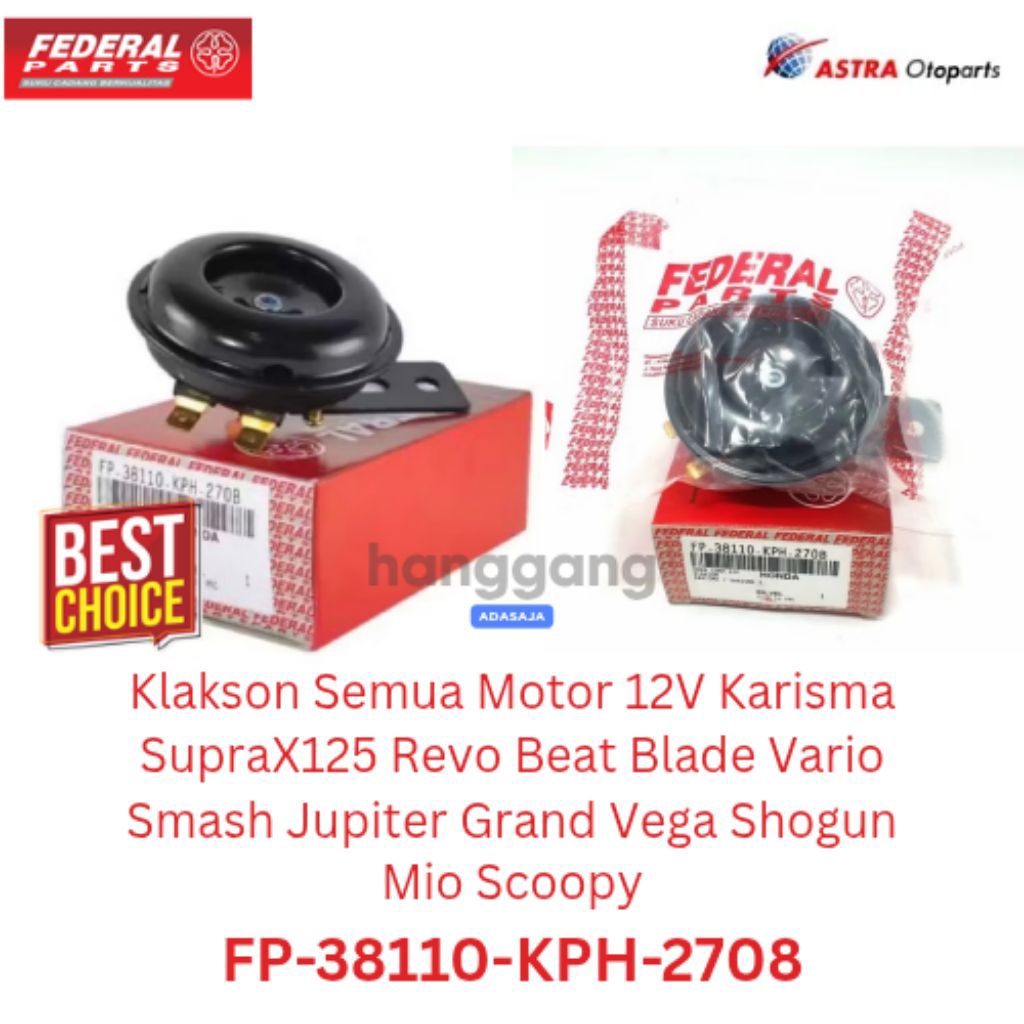 Klakson Semua Motor 12V Karisma SupraX125 Revo Beat Blade Vario Smash Jupiter Grand Vega Shogun Mio 