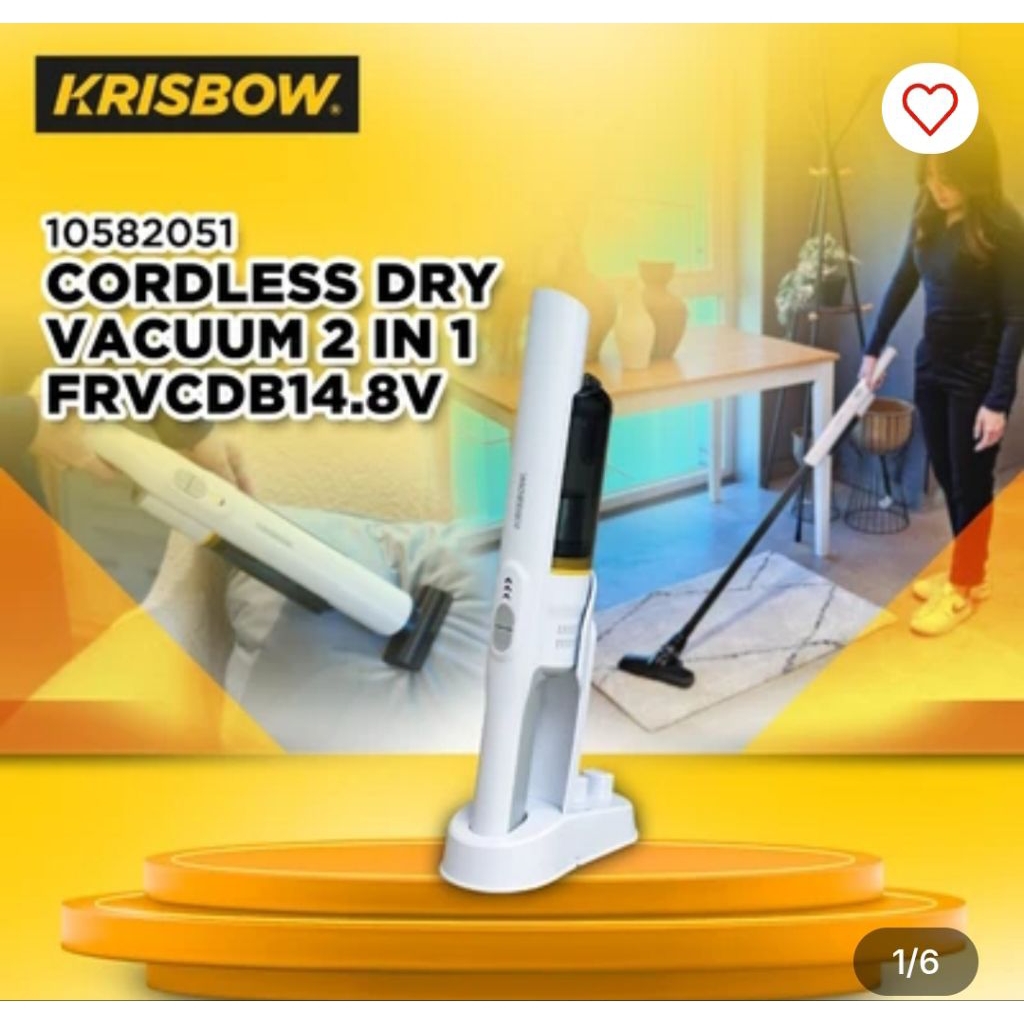 Krisbow Dry Vacuum Cleaner Cordless 2 In 1 Frvcdb14.8v