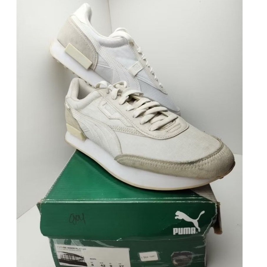 Sepatu Sneakers FUTURE RIDER PLAY ON PUMA WHITE-NIMBUS CLOUDE SIZE 42