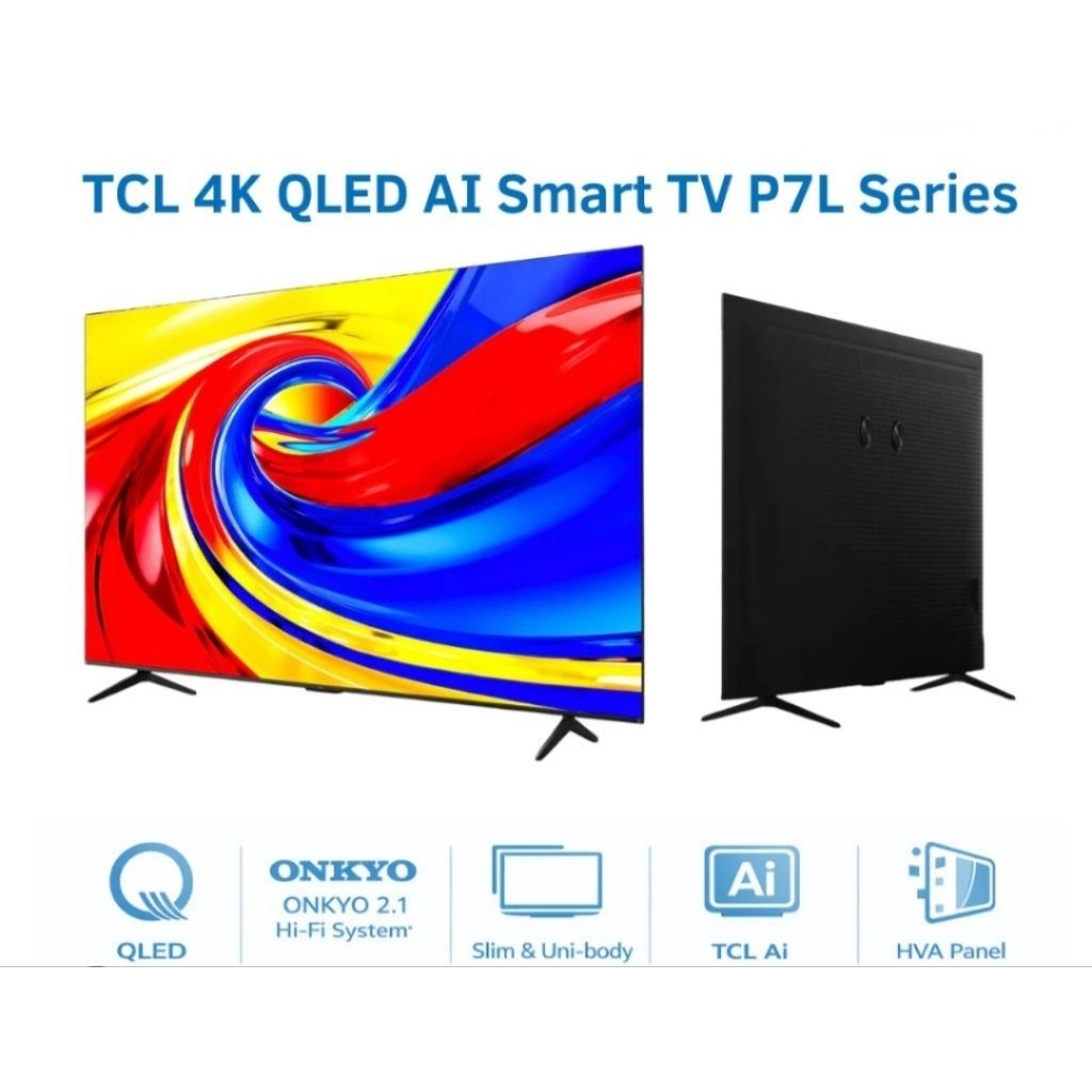 TV TCL 50 INCH 50P7L PREMIUM QLED 4K UHD GOOGLE TV ONKYO 2.0CH DOLBY ATMOS