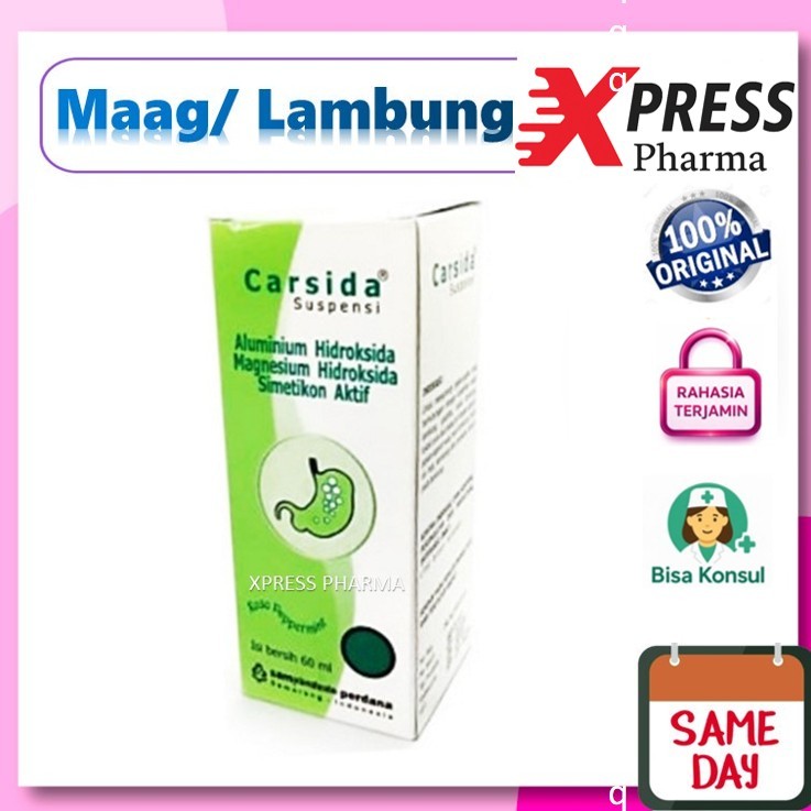 XPRESS  Carsida SIRUP 60 ml Obat Sakit Maag Antasida Mag Lambung Cair Botol Syrup Suspensi Casida Ka