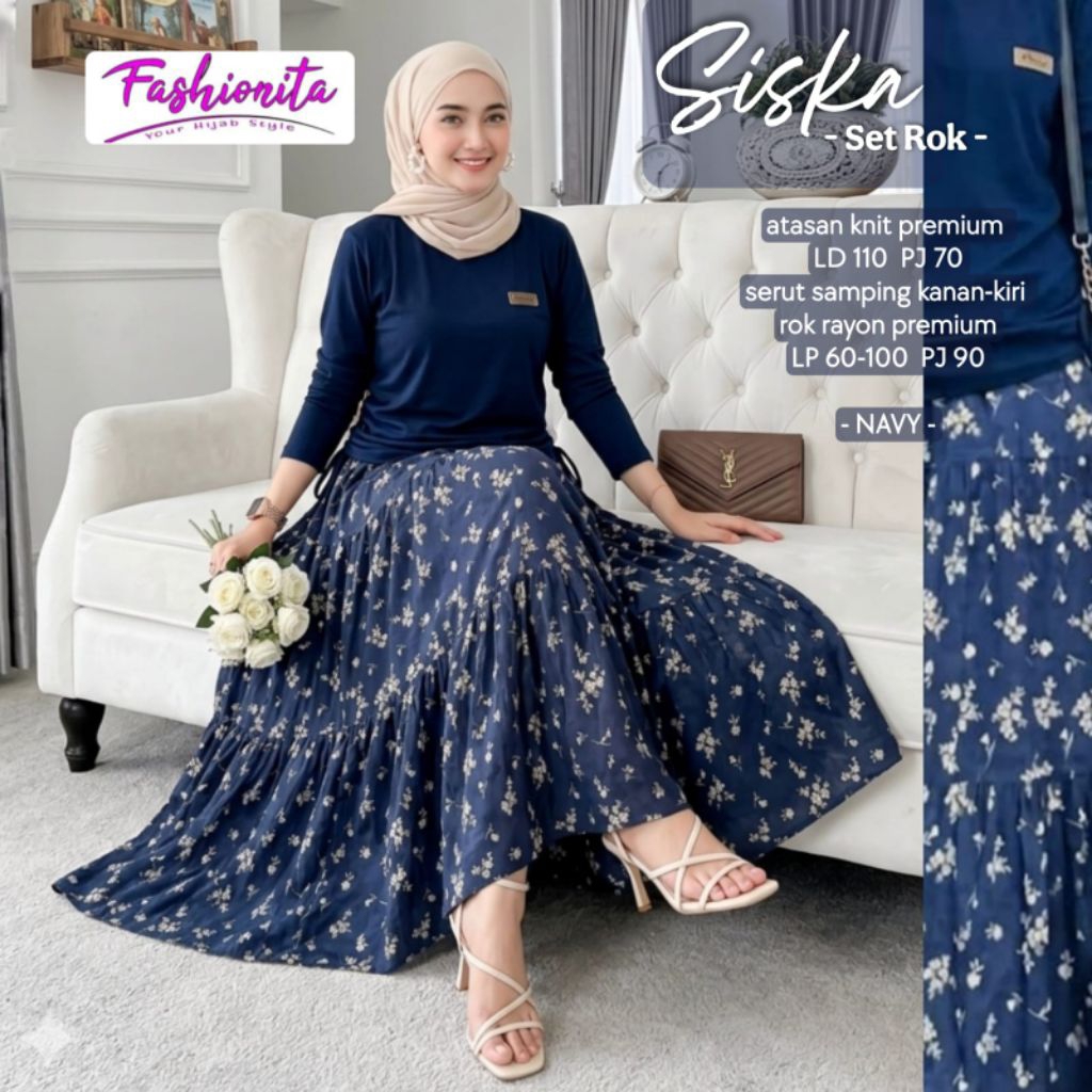SET ROK/SETELAN WANITA KAOS KNIT PREMIUM ld 110