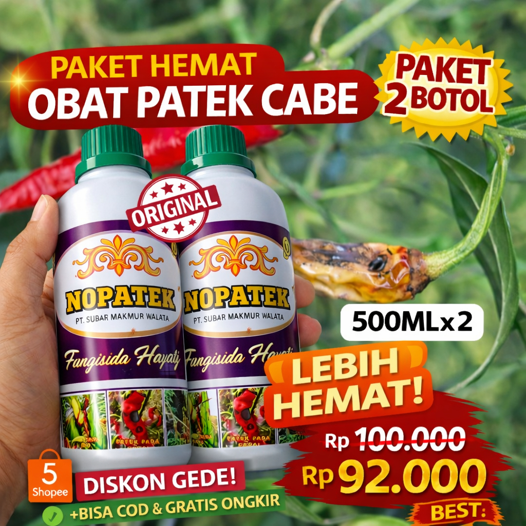 Obat Patek Cabe NOPATEK 500ml x2 Anti Antraknosa Cabe Rawit Merah Keriting