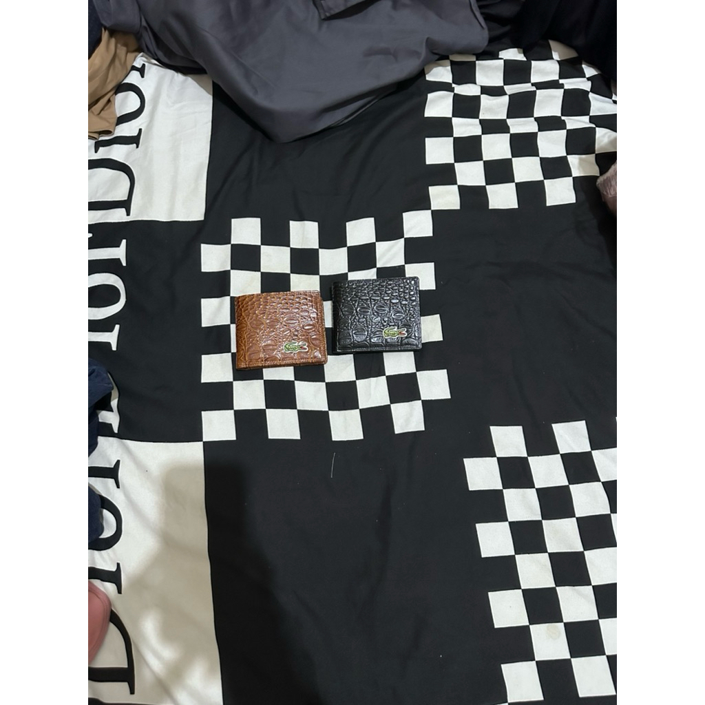 Dompet Kulit Pria Asli LC buaya Hitam Lipat Original Import Genuine Leather