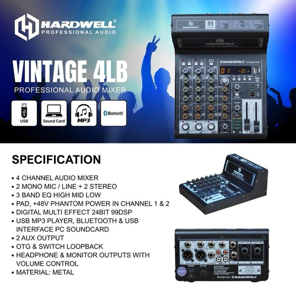 Mixer Audio Hardwell Vintage 4LB OTG 99 DSP Original