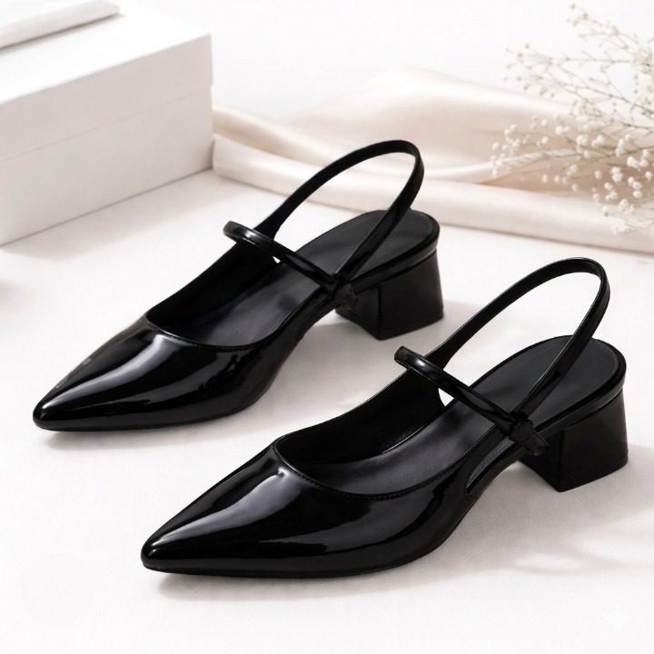 Sepatu sandal mules karet hak tinggi wanita Youth Balance 006
