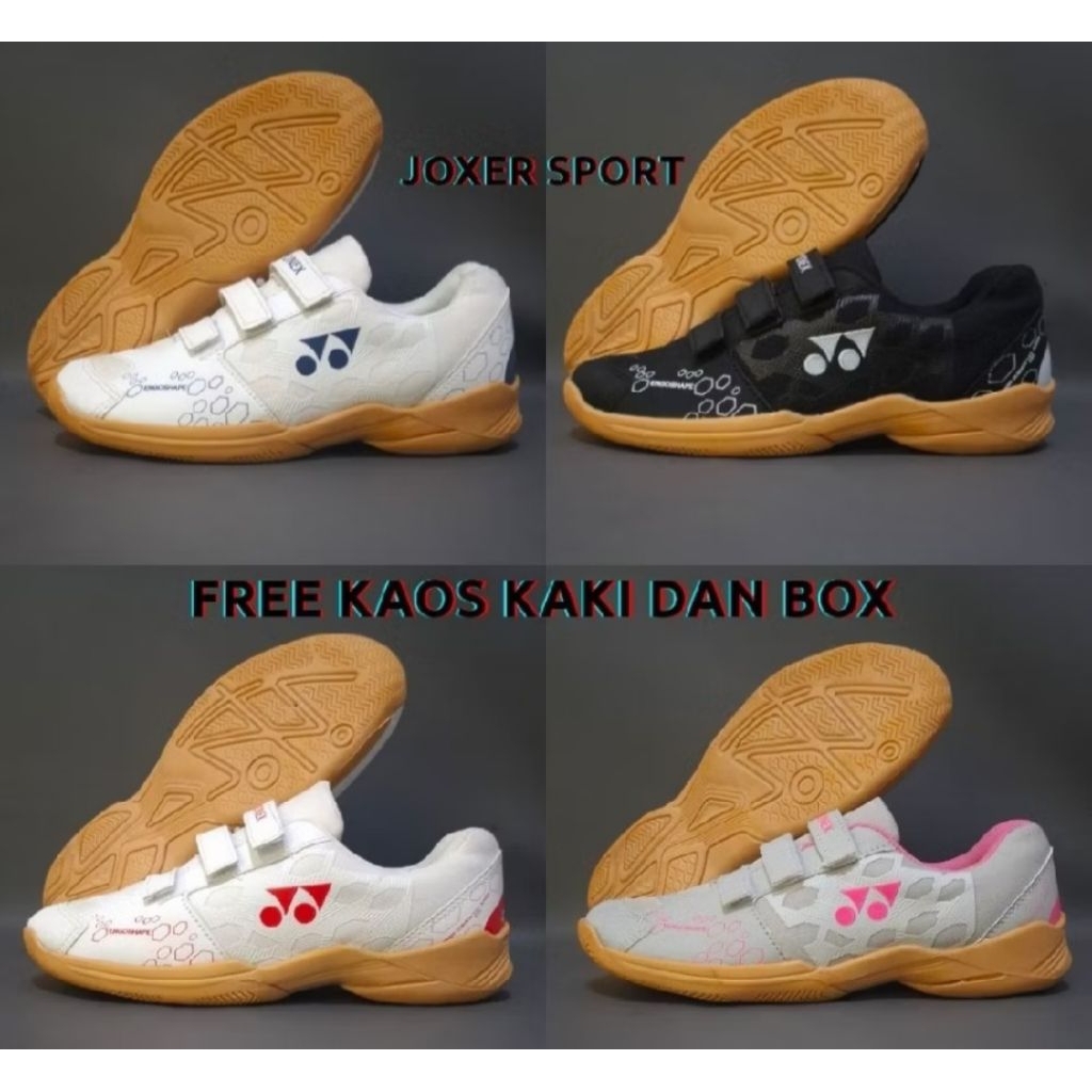 sepatu badminton anak model velcro sepatu kids ynx sol karet