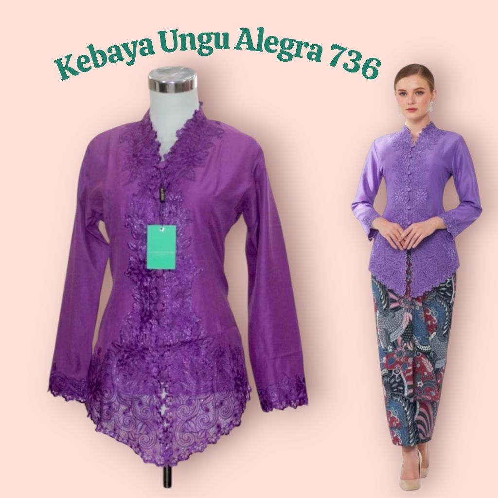 KEBAYA ENCIM BORDIR UNGU ALEGRA 736 Kebaya modern Atasan kebaya
