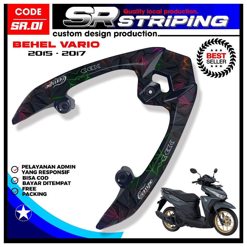 ( COD) STRIPING STICKER BEHEL VARIO 2015 - 2017 PELINDUNG BEHEL VARIO UDAH CUTTING  SR.01