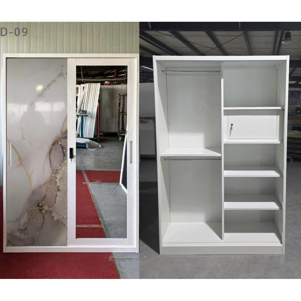 [BISA COD] Lemari Pakaian Plat Besi 2 Pintu Sliding / Lemari Besi Pintu Geser/ Lemari Besi import mo