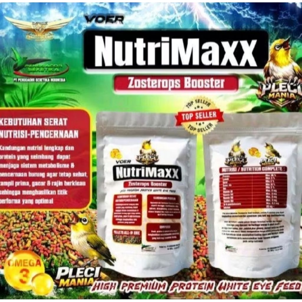 NutriMaxx Zosterops Booster Pakan Burung Tinggi Protein Pur pakan pleci voer Makanan Mata Putih Prem