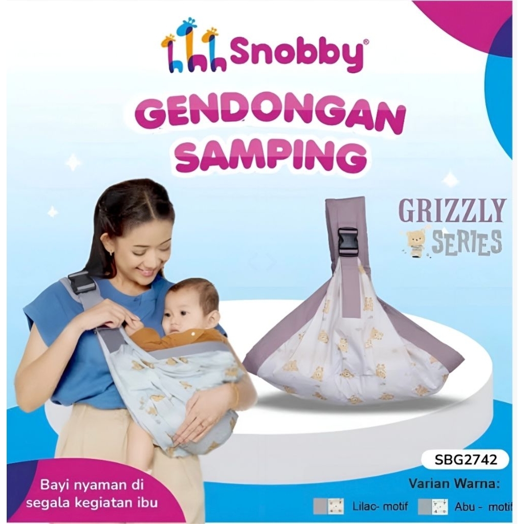 Gendongan Bayi Snobby Gendongan Samping GRIZZLY Series Gendongan M Shape