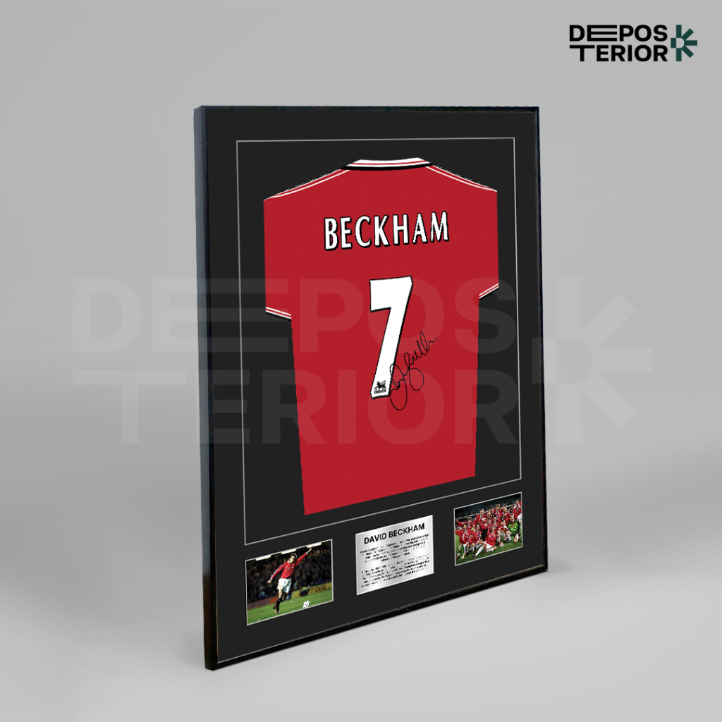 Frame Poster Jersey David Beckham MU | Poster Beckham Manchester United