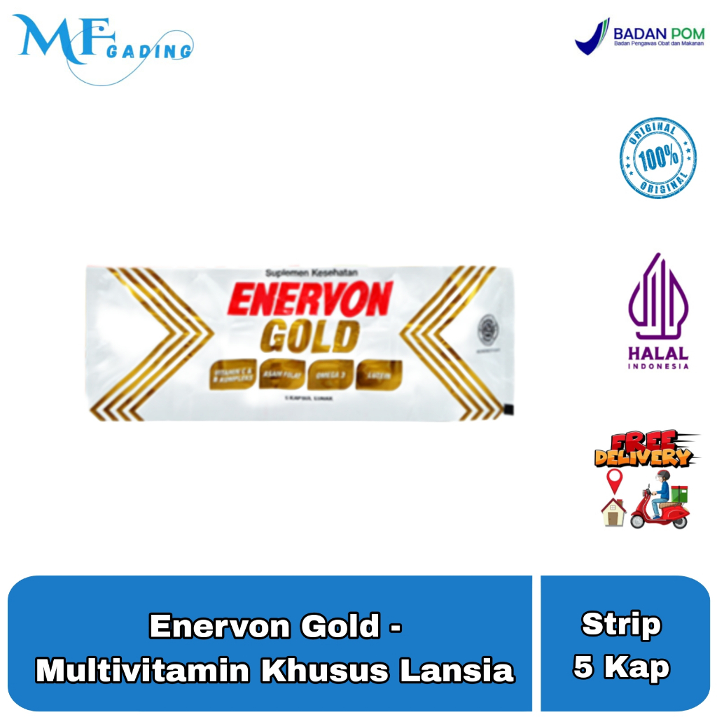 Enervon Gold ( STRIP 5 Kapsul ) - Multivitamin Khusus Lansia