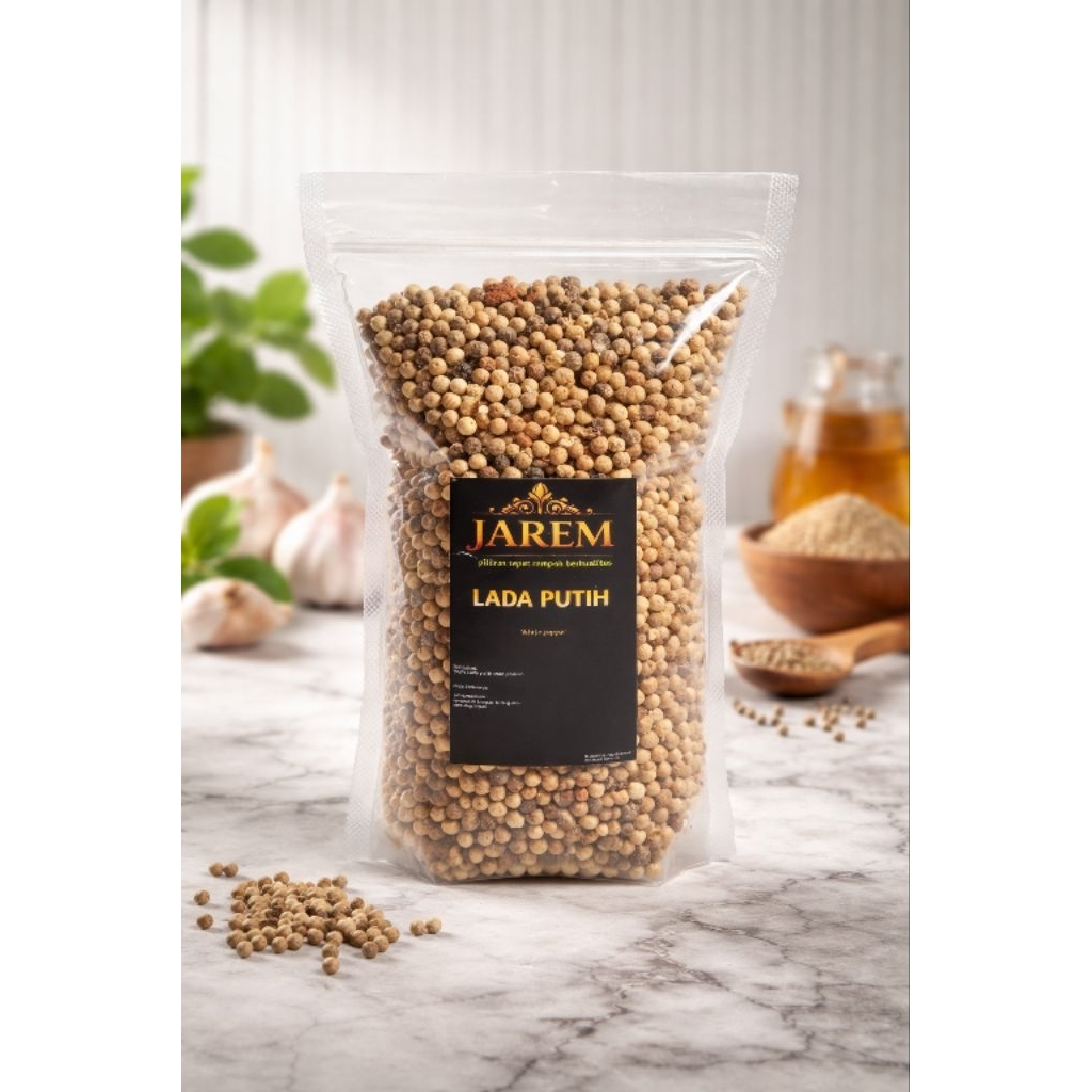 Jarem Lada Putih butir Merica 300 Gram - Bumbu Masak Alami untuk Rasa Lezat dan Aroma Menyegarkan