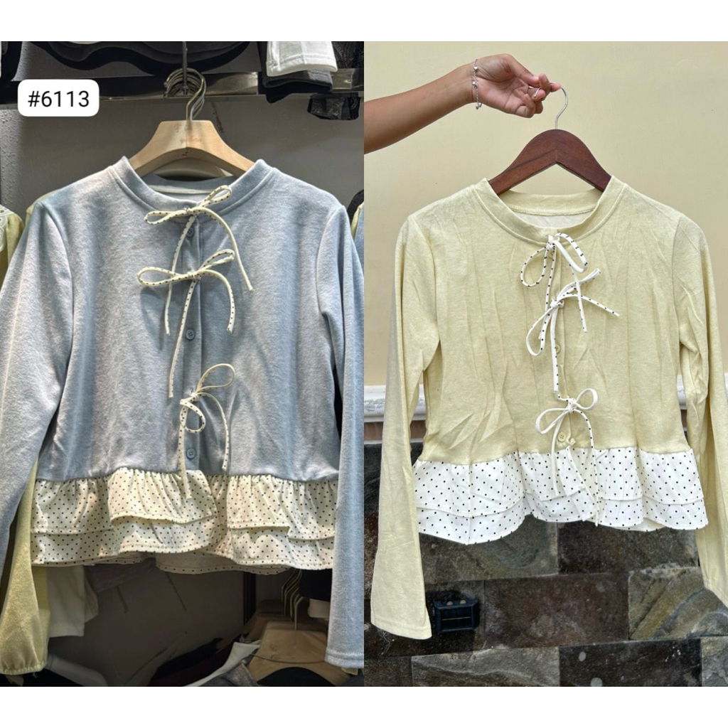Atasan Aghnia - Top Blouse Pita Polkadot