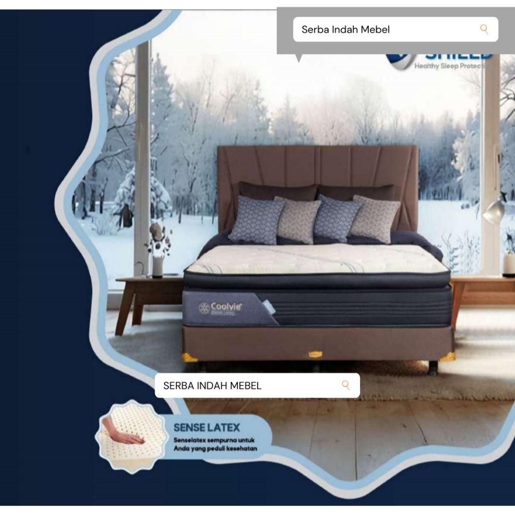 Springbed Central COOLVIE SMART with Sense Latex Super Cooling Feel BerGaransi Per 10 Thn 90x200 120
