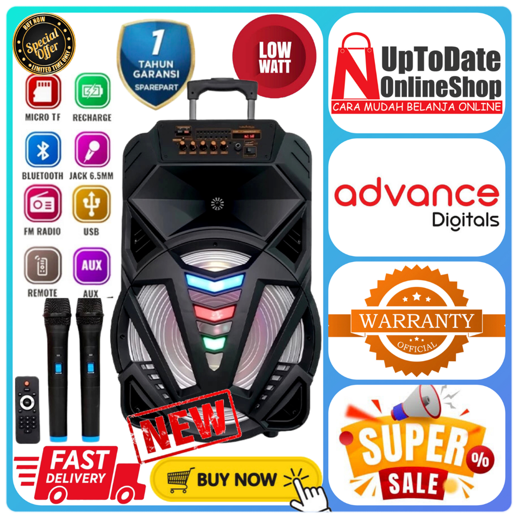 ADVANCE SPEAKER AKTIF K1201N K1201 K-1201N BLUETOOTH WIRELESS 12INCH SPEAKER MULTIMEDIA ADVANCE SUAR