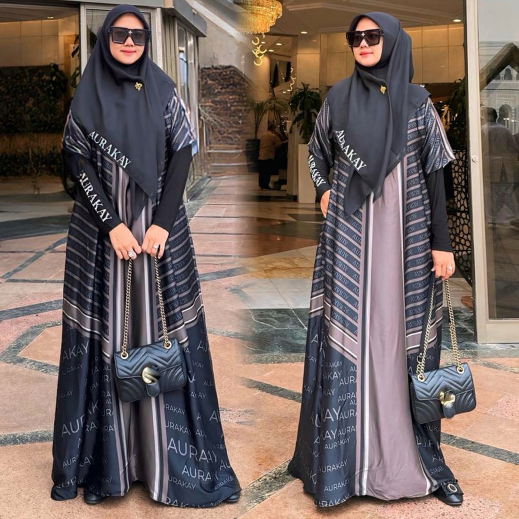 AURAKAY GAMIS DRESS KHUMAISAH SET HIJAB ORI BY AURAKAY