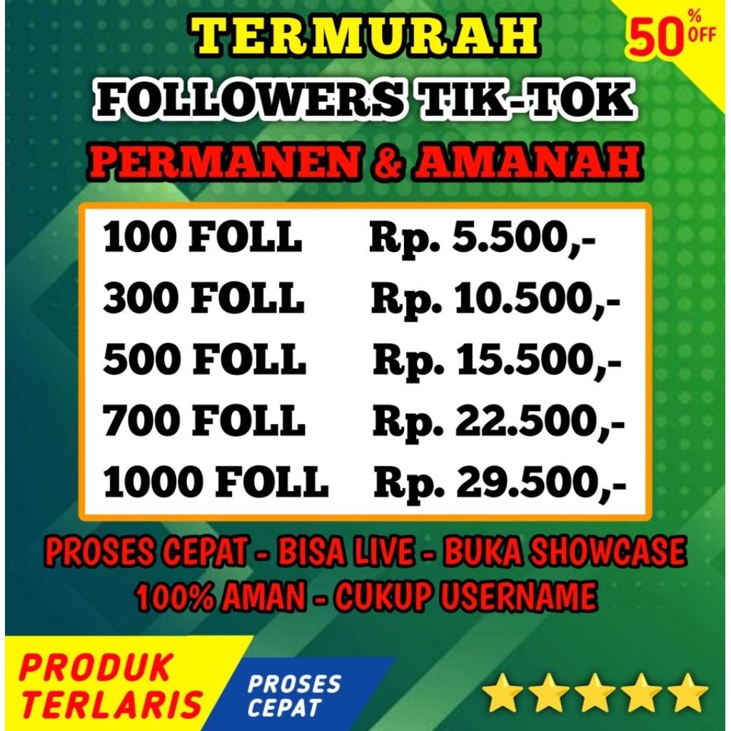 Followers TikTok Real Akun Low Drop Bisa Live