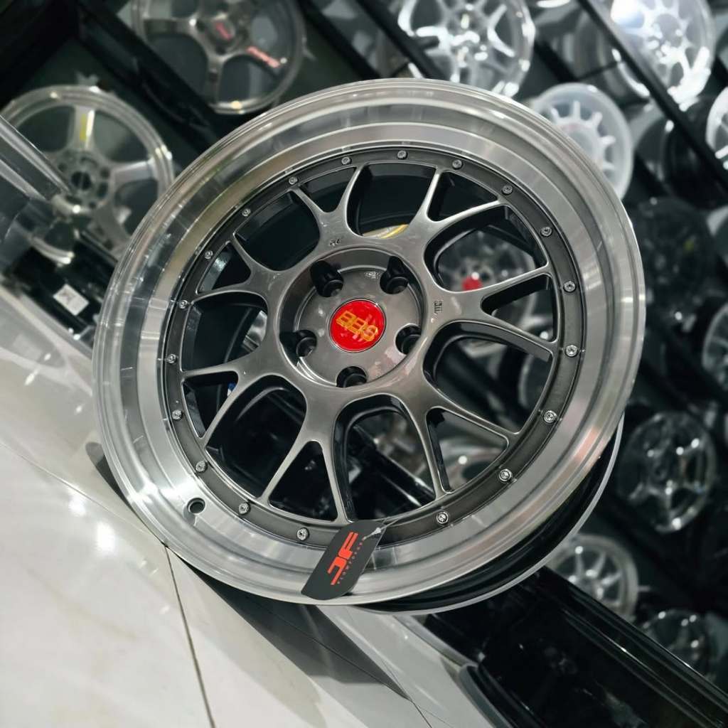 Velg Mobil BBS LMR R18 Pcd 5x114.3 Lebar 8.5 et 40 Hyper Black Lip Polish Pelek Alloy Ring 18 BUat M