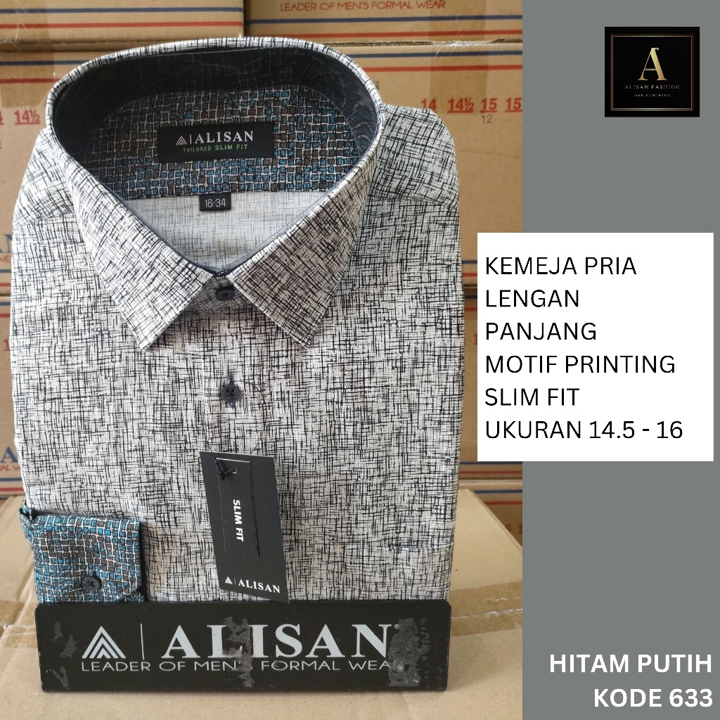 Kemeja Alisan Lengan Panjang Motif Printing Fashion SLIM FIT
