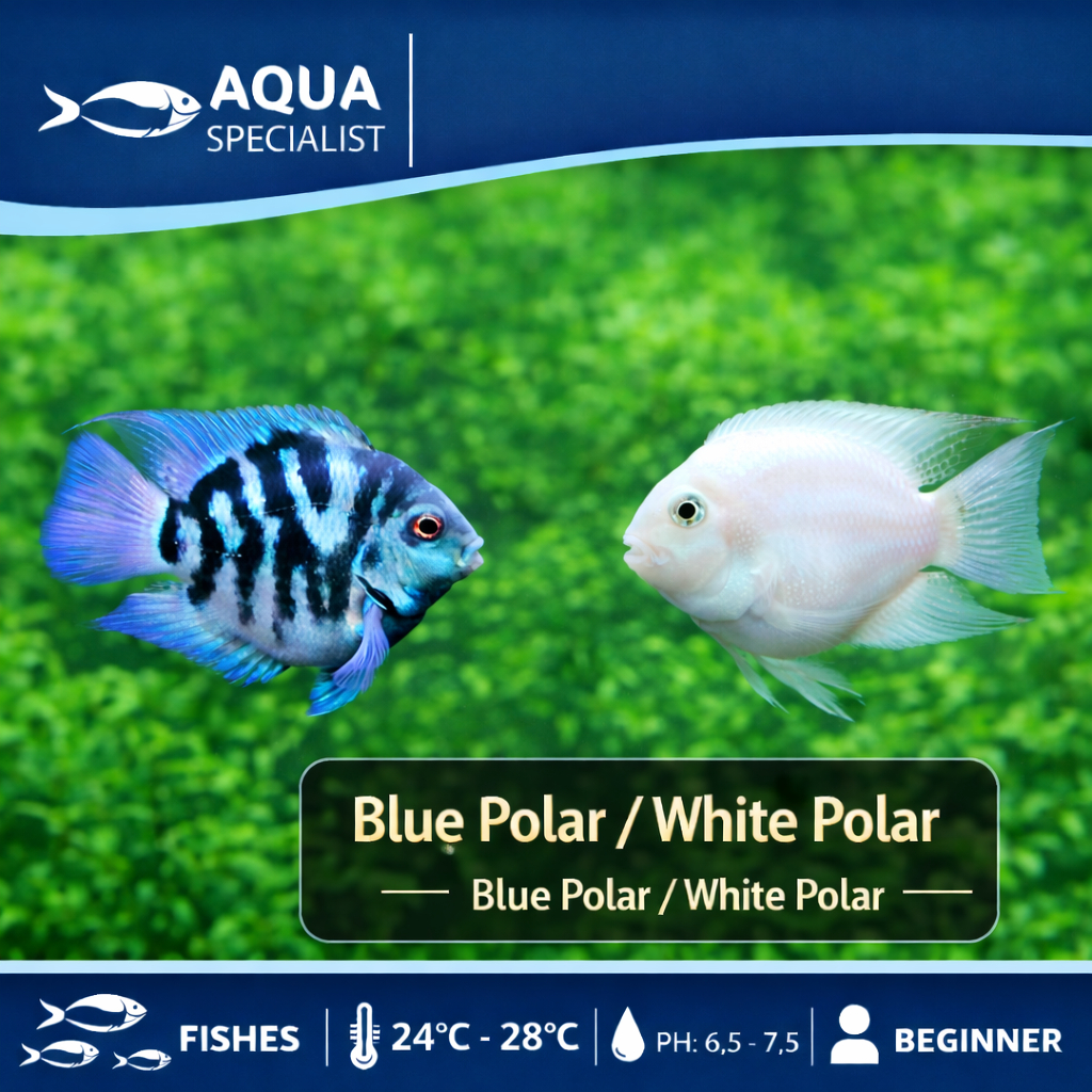 BELI 5 EKOR BONUS 1 - ikan blue polar / blue polar fish / chiclid blue polar / platinum polar