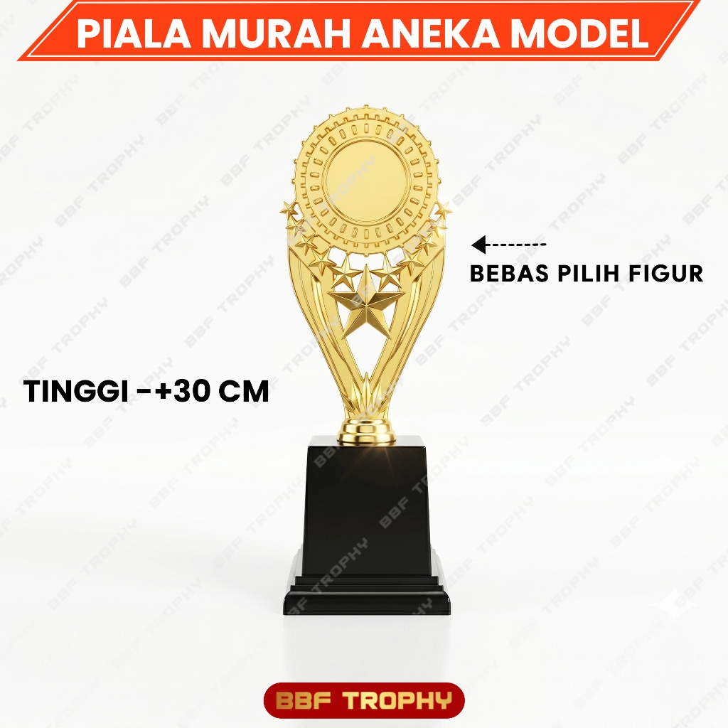 Piala Murah BBF Trophy Hadiah Lomba Kejuaraan Tropi Penghargaan Tampilan Mewah Atasan Bebas Pilih Fi