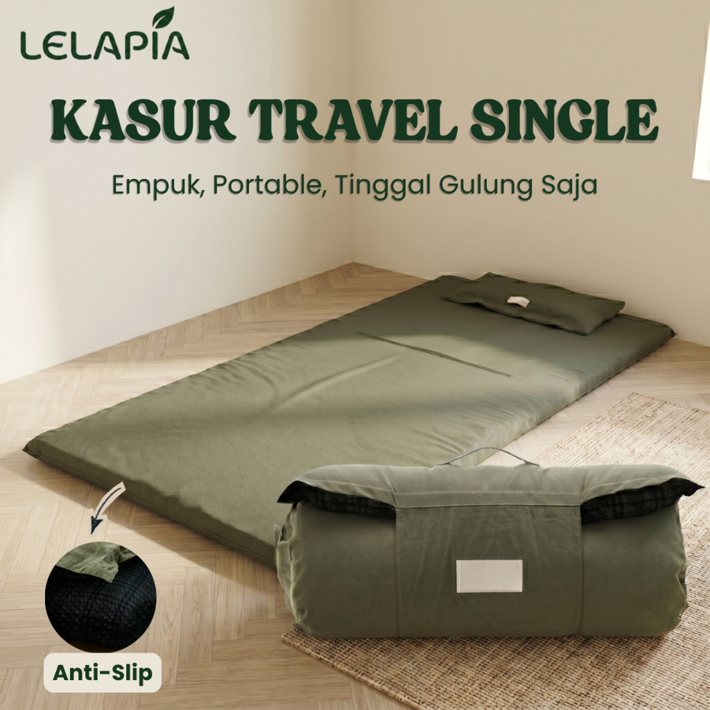 Kasur Lantai Lipat Busa Portable Matras Travel Single 70x180cm