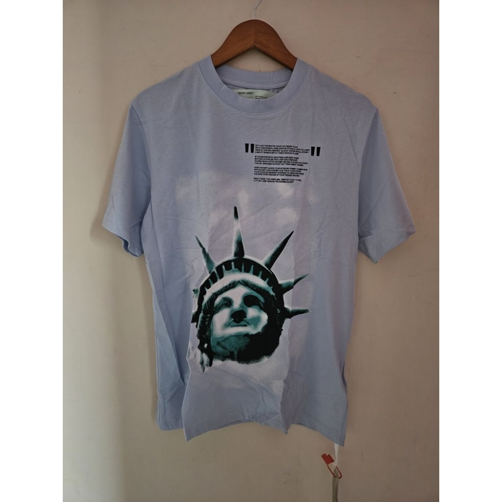 KAOS OFF WHITE LIBERTY BIRU BARU ORIGINAL