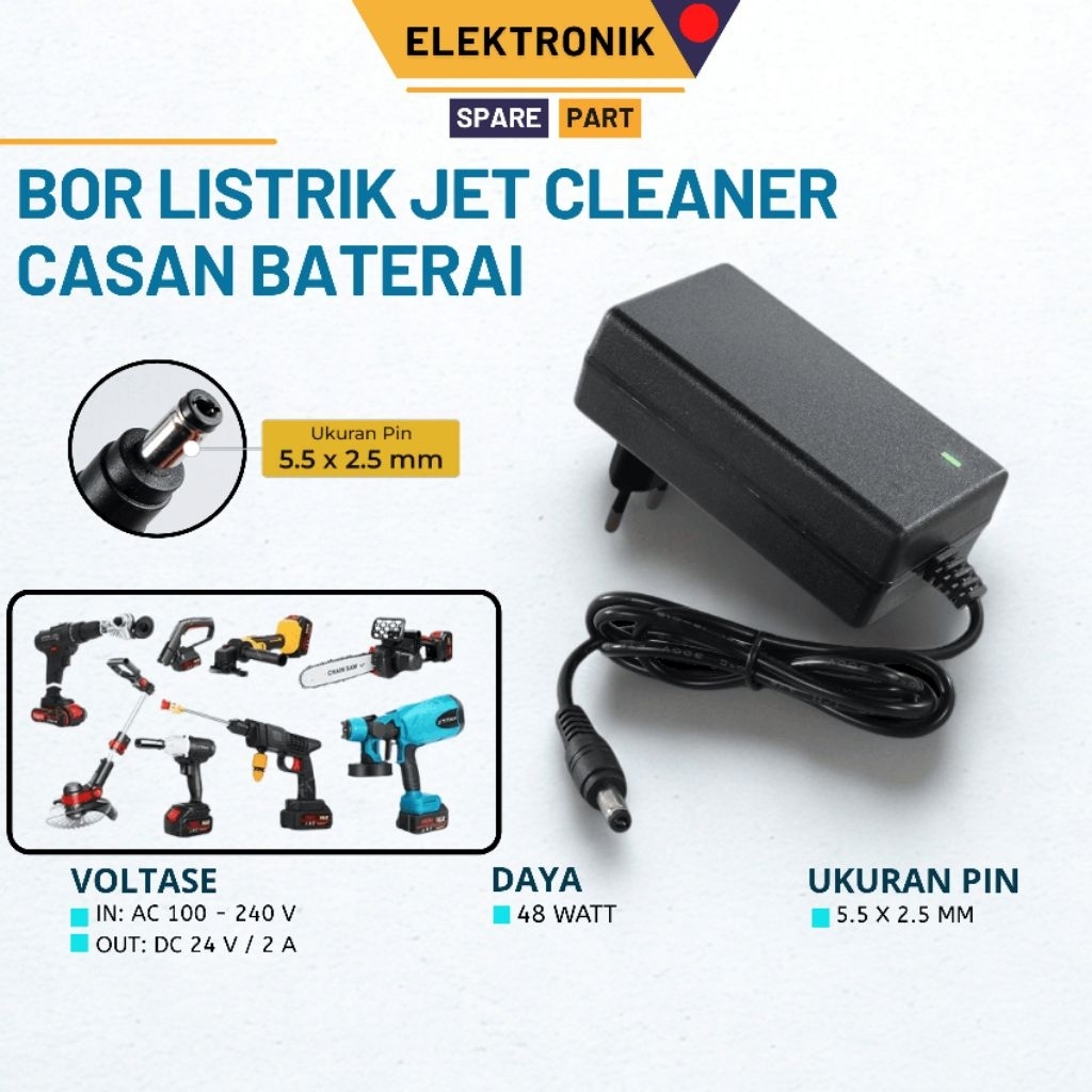 ZPER 21v Adaptor Baterai Mesin Bor Listrik Cordless Drill Casan Pengisi Daya Baterai Fast Charger 21
