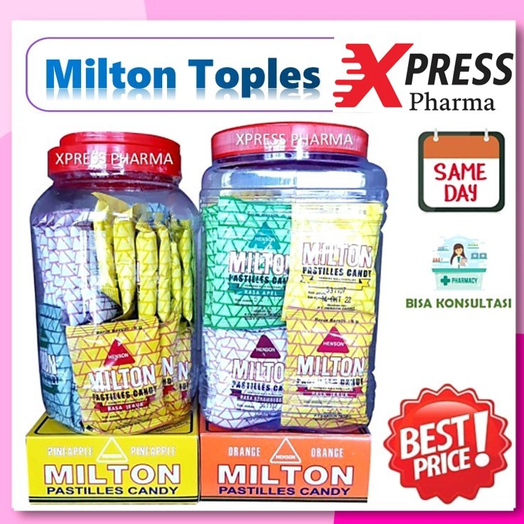 XPRESS  Toples 60 Milton sachet Pastiles Permen Jadul