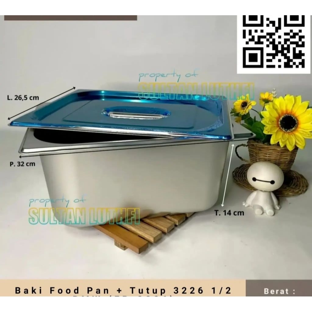 baki food pan + tutup stainless