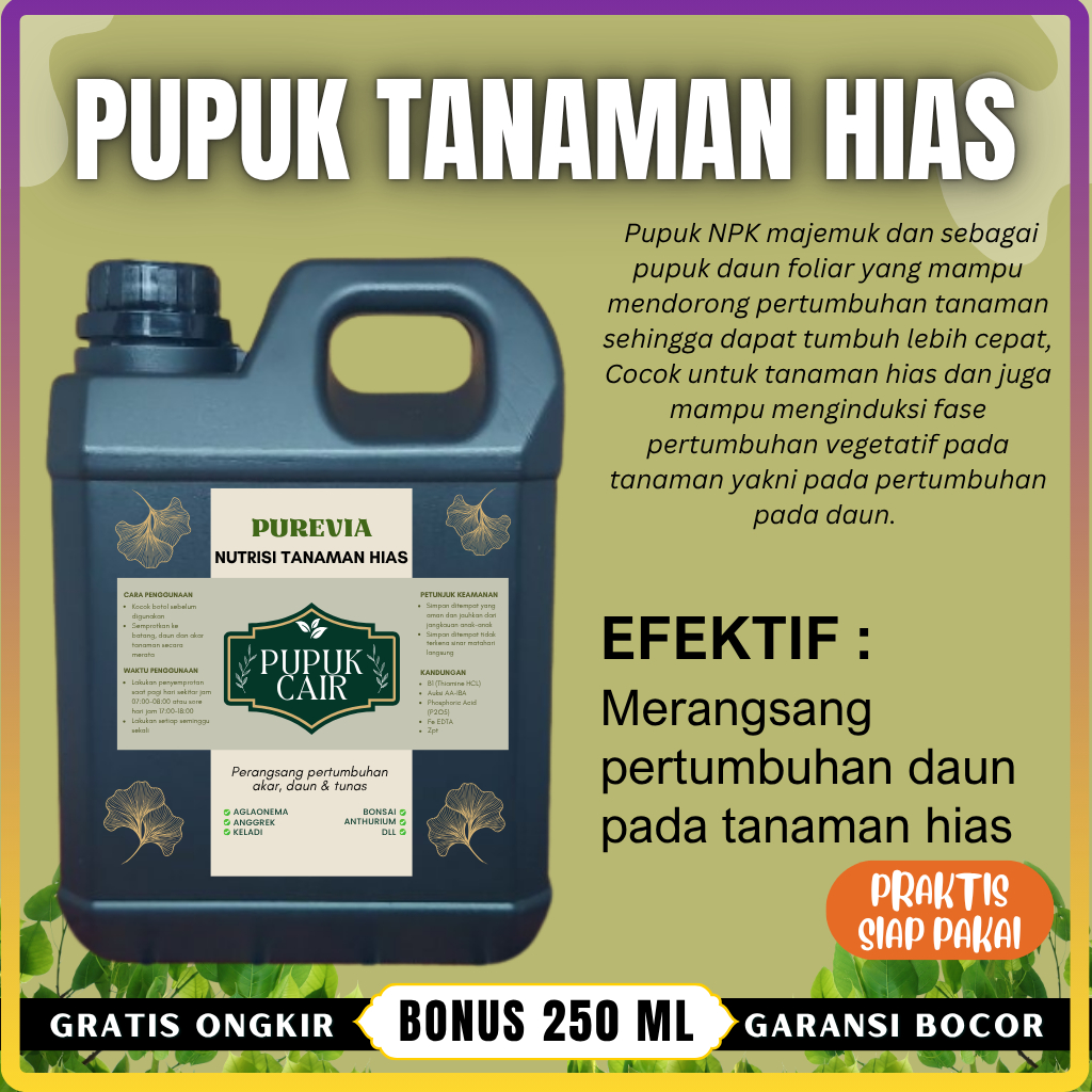 Pupuk Cair Untuk Tanaman Hias Aglonema Anggrek Bonsai Keladi dan Semua Tanaman Hias