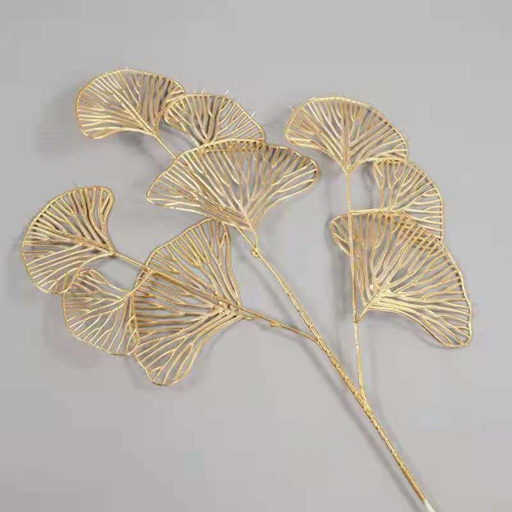 Bunga Ginko Gold golden leaf daun gold Artificial