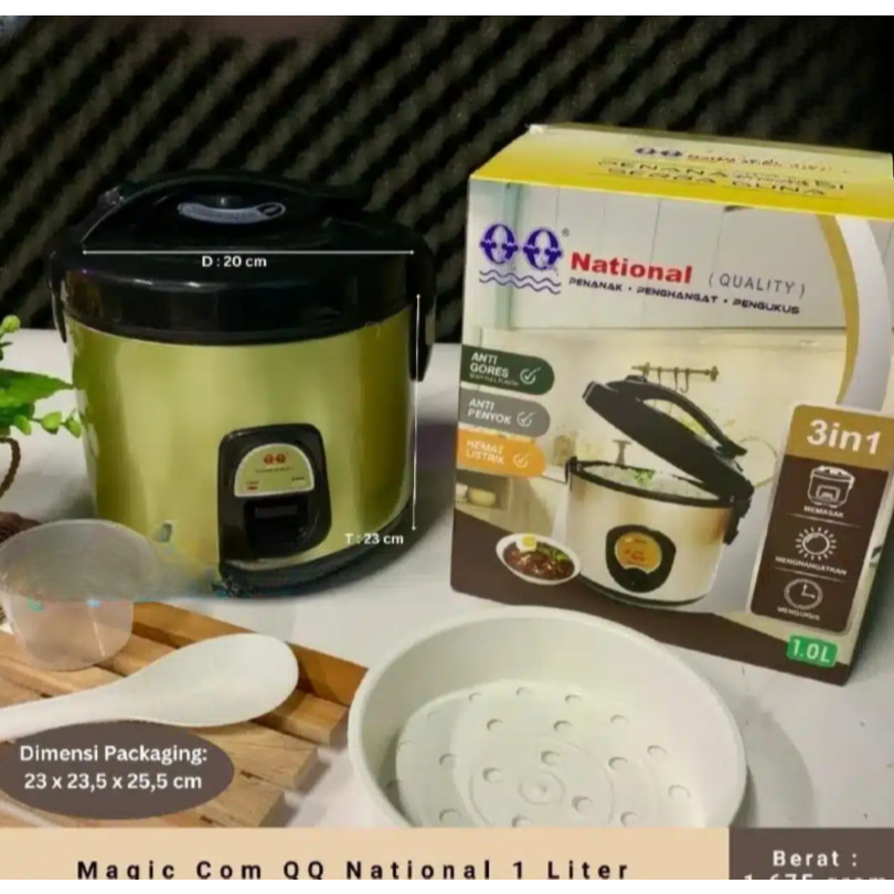 Penanak Nasi Magic Com QQ National 1 Liter