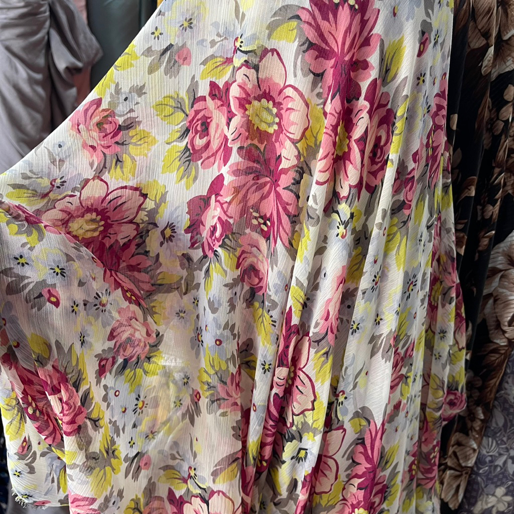 Kain Sifon Serat kulit jagung - Kain Sifon Motif - Kain Sifon abstrak | Harga per 0,5M