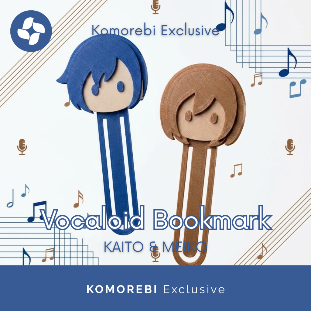 Bookmark Pembatas Buku Vocaloid 3D Print Chibi KAITO MEIKO Figure Anime Stationery#KO485