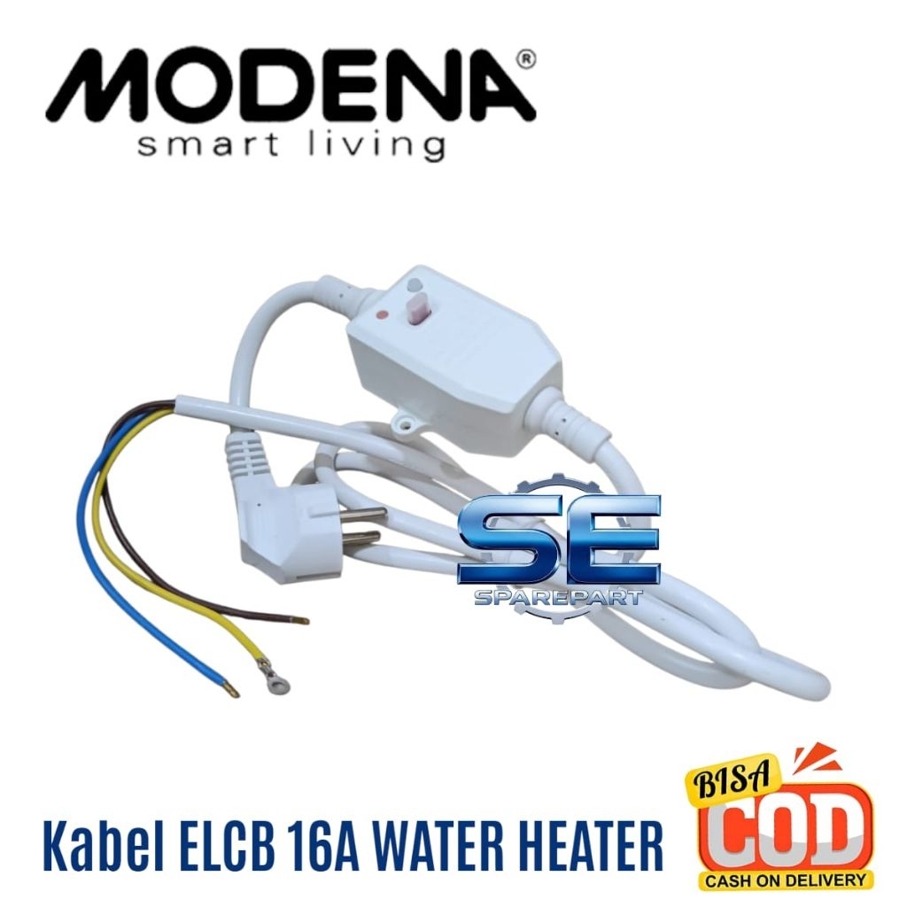 MODENA WATER HEATER KABEL ELCB MODENA/ PENGAMAN WATER HEATER ANTI SETRUM