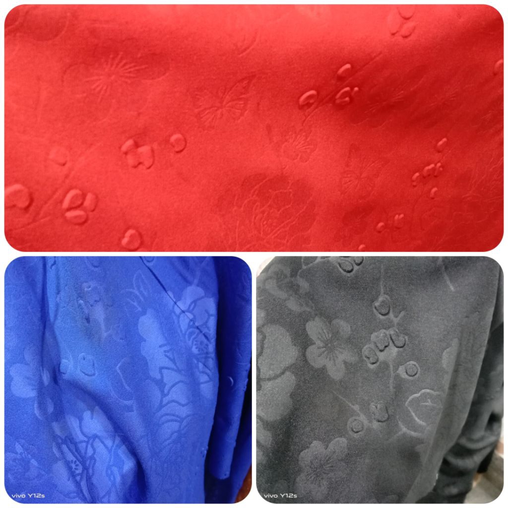 Kain Embos Motif Timbul / Harga / 0.5m / Kain Embos Motif Timbul Meteran / Bahan Embos Motif Timbul 