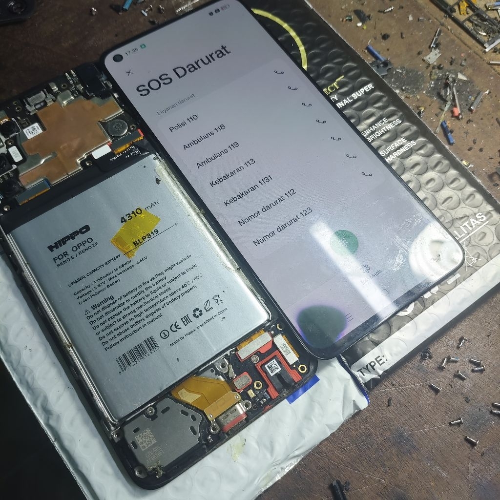 lcd ori copotan oppo reno 5 minus