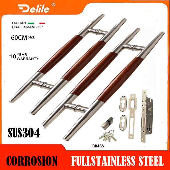 Full Handle Set/ Tarikan Pintu 2 Rumah/ Gagang Pintu Rumah Stainless Steel/ Pegangan Pintu 2 Rumah