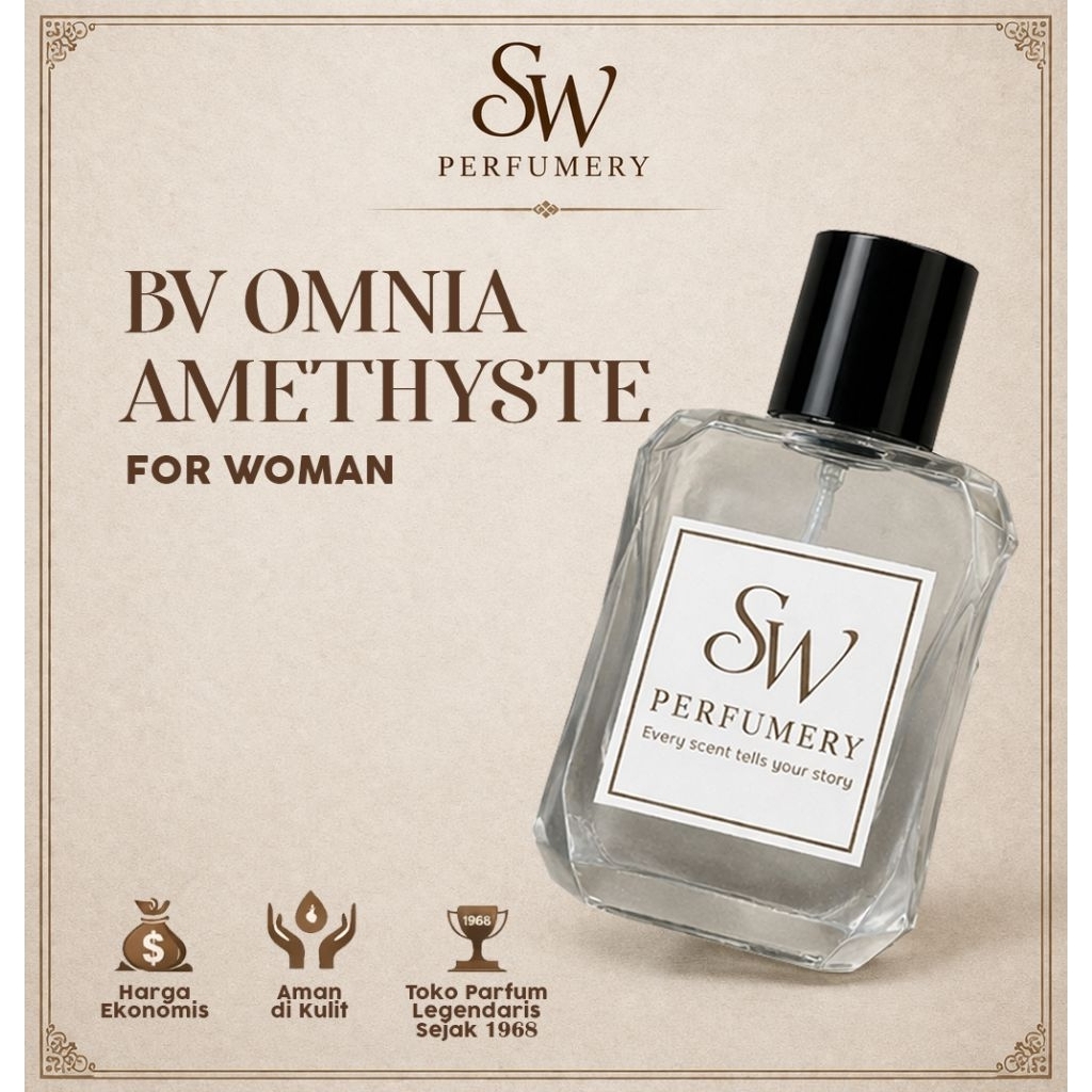 Parfum Wanita Bv Omnia Amethyste  Parfume Perempuan Sari Wangi Tahan Lama 24 Jam