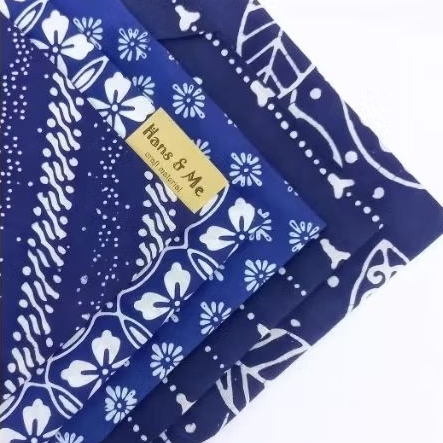 Kain Perca Batik Cap Motif Biru Navy (per set)