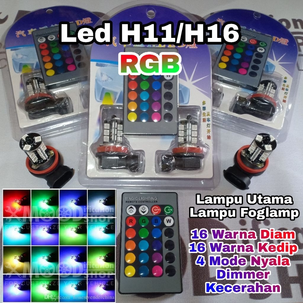 Led Foglamp Mobil H11/H16 RGB