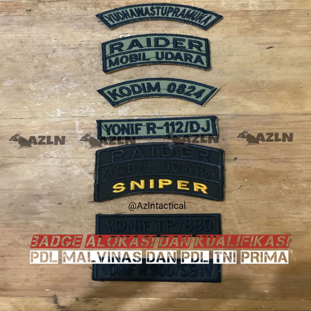 ATRIBUT PDL TNI AD BADGE ALOKASI