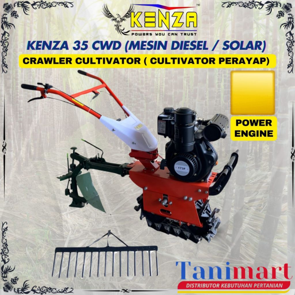 MINI CULTIVATOR KENZA 35 CWD/HAND TRAKTOR/TRAKTOR RODA BESI/ TRAKTOR RODA TANK/CULTIVATOR RODA TANK