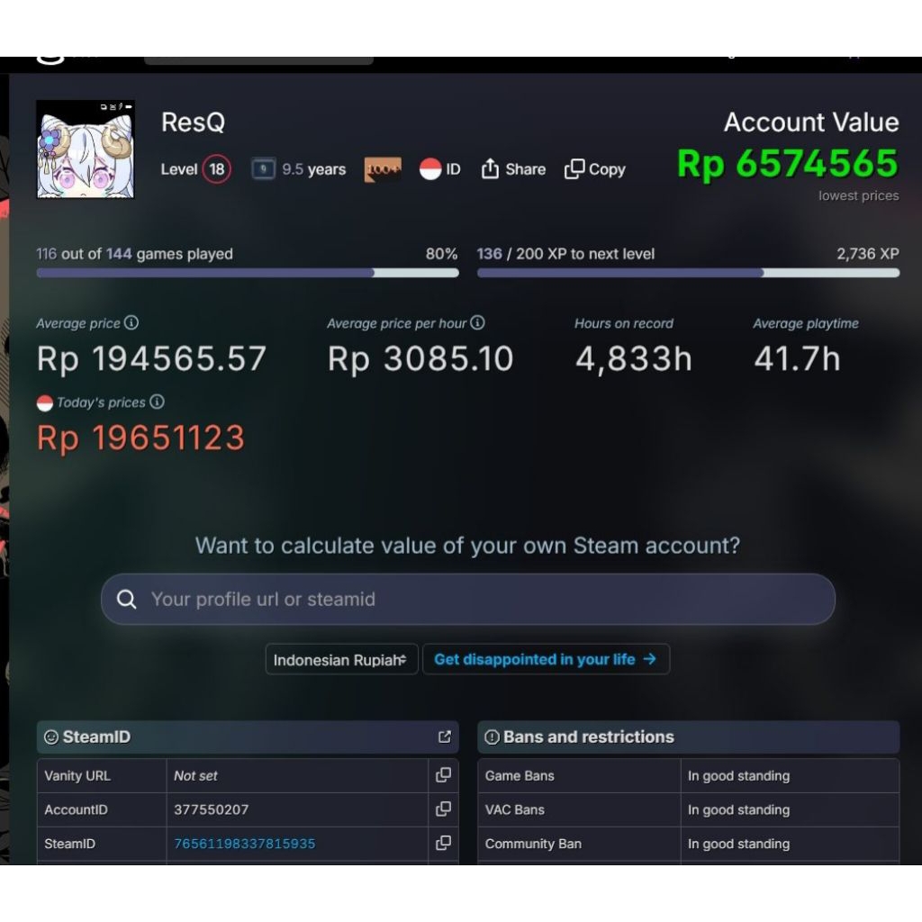 Jual Akun Steam Game / Account Steam Full Game PC Legal & Original (cek desc)