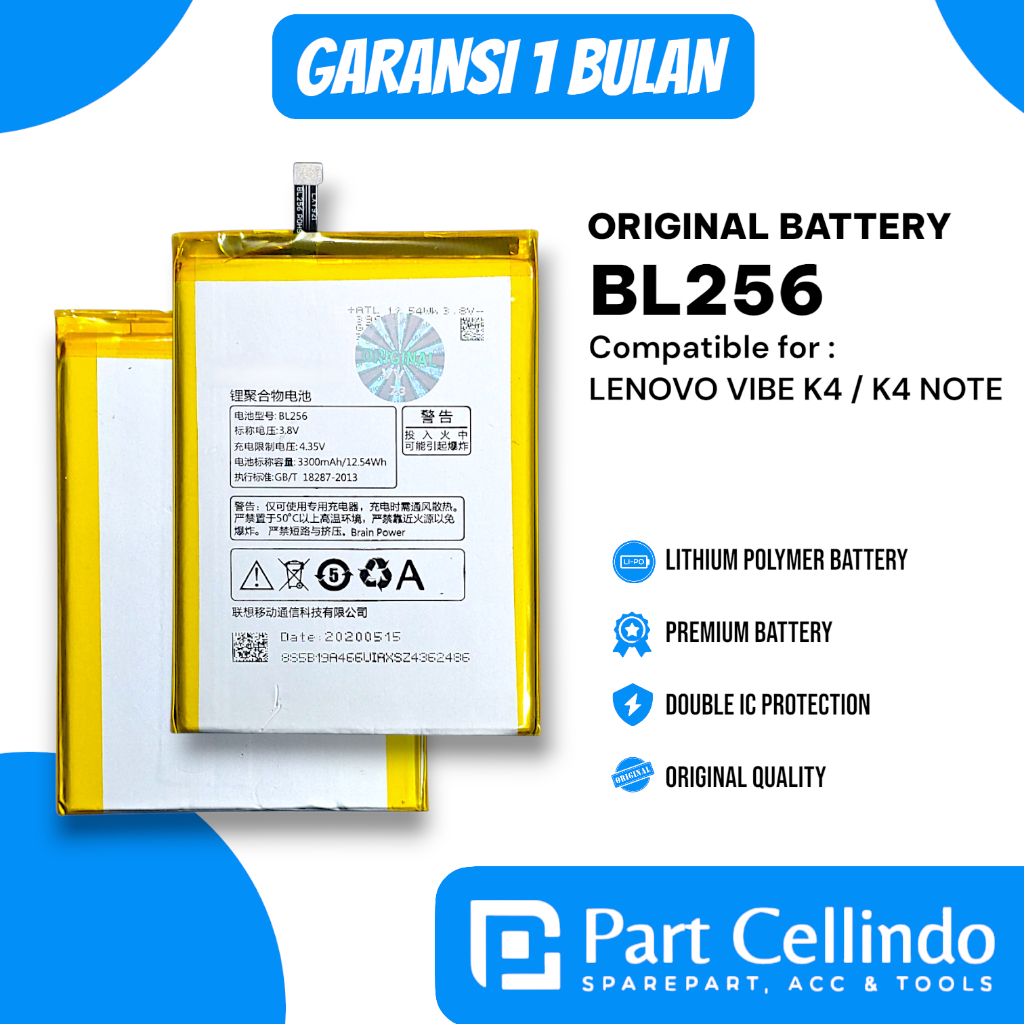 BATERAI BATRE LENOVO BL256 VIBE K4 / K4 NOTE